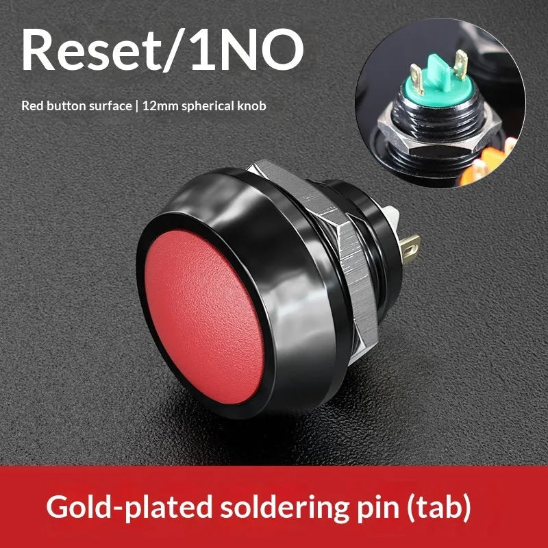 12mm red wave spherical handle self-resetting electronic remote control switch button