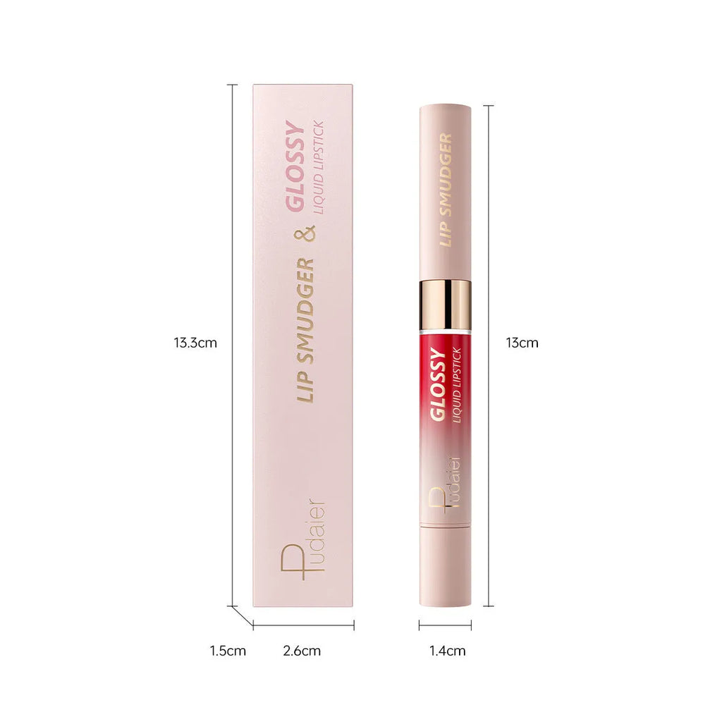 Double-headed lipstick with 10 colour options in matte finish