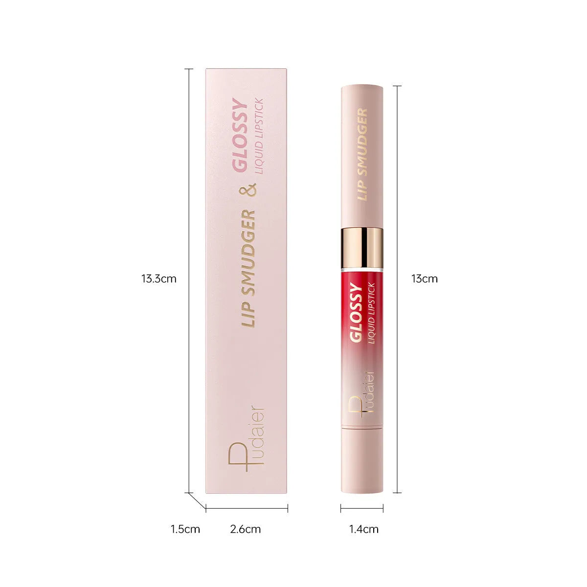 Double-headed lipstick with 10 colour options in matte finish