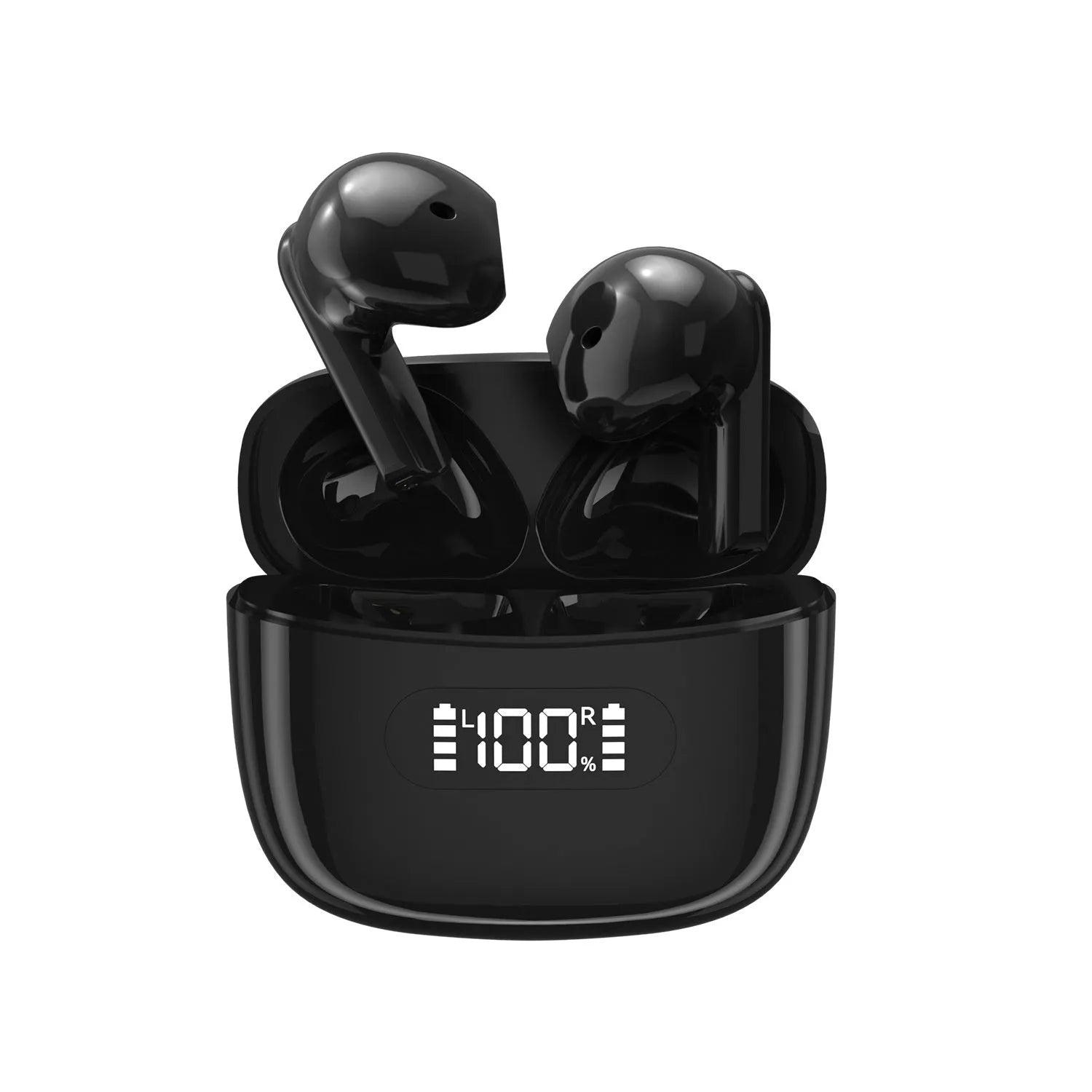 Digital TWS four generation Bluetooth headset in white with earbuds and charging case