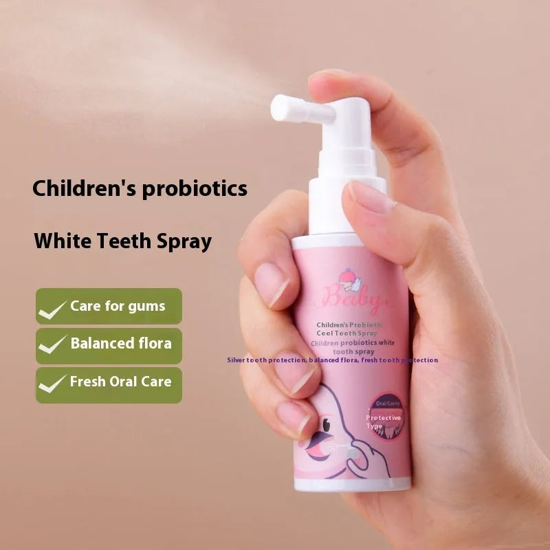 Children's probiotic oral spray for white teeth and cavity prevention in 40ml bottle