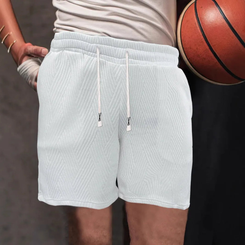 Men's drawstring loose brushed polyester casual sports shorts in five colours