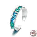 Aurora Star open adjustable ring in sterling silver with star cartoon motif, colour SCR1021-E, for women