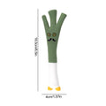 Latex vegetable dog chew toys showing cartoon onion and eggplant designs in green, orange and purple colours