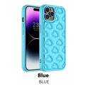 Hand oil three-dimensional cloud TPU phone case for iPhone with embossed floral pattern, black colour, displaying full back and edge coverage.