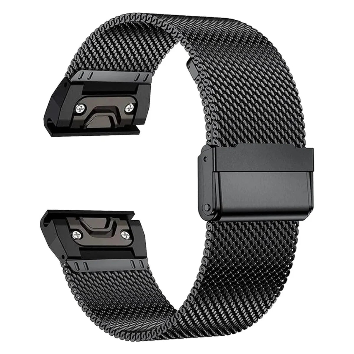 Stainless steel card-style replacement strap for Garmin Fenix 7 and Fenix 6 smartwatches in silver colour