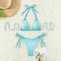 Women's separated gradient bikini swimwear set with high elasticity for surfing and swimming