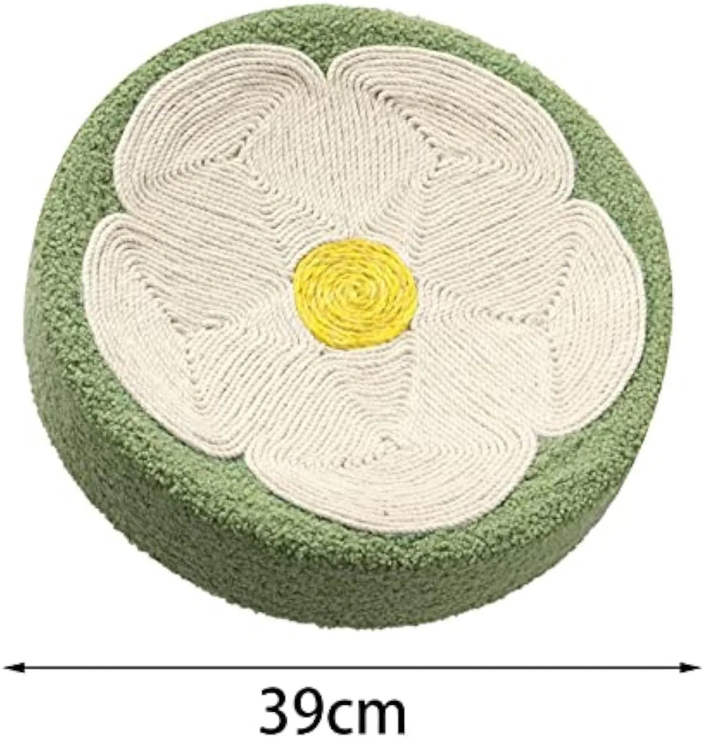 Green sisal cat scratcher bowl lounge bed with round deep design for scratching and sleeping
