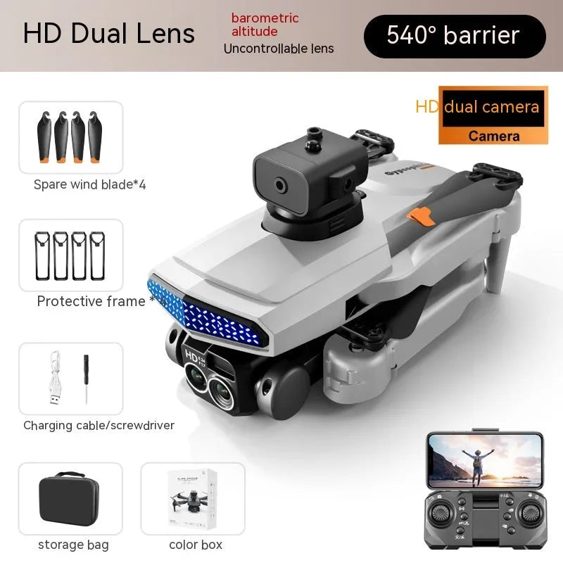 D6 remote control drone toy with five-direction obstacle avoidance, plastic body, camera option, storage bag and spare blades