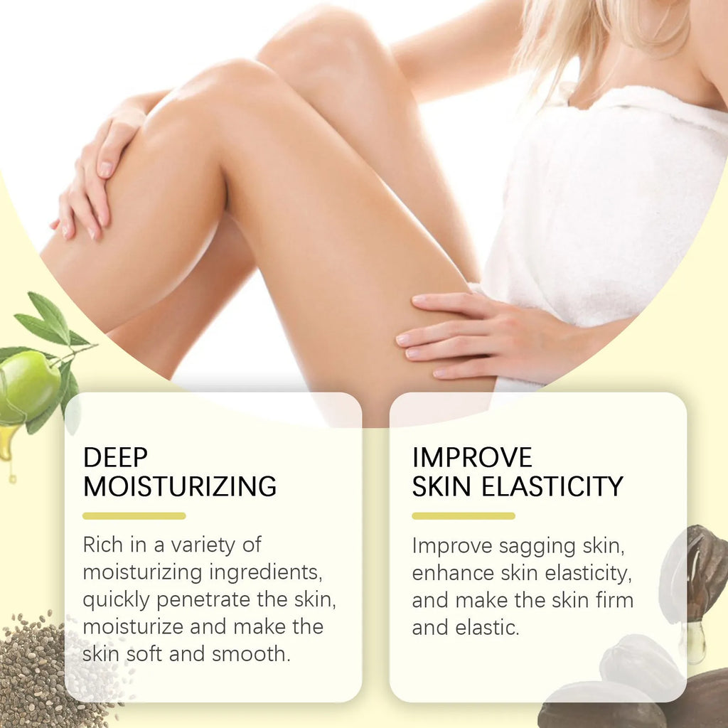 Nourishing and firming body care kit with moisturising cream and skincare oil bottles