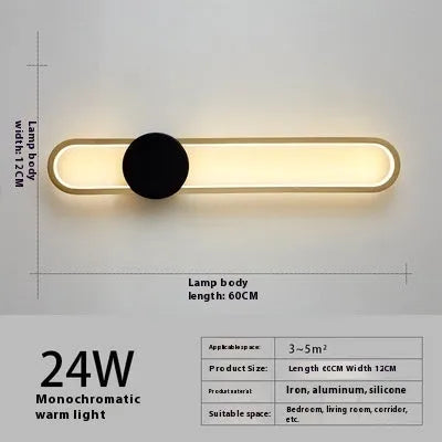 Modern 60cm round wall lamp with iron shade in black frame finish