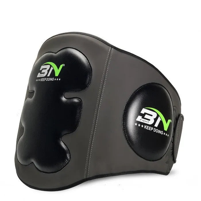 Dark grey Sanda boxing chest protection target for waist training drills.