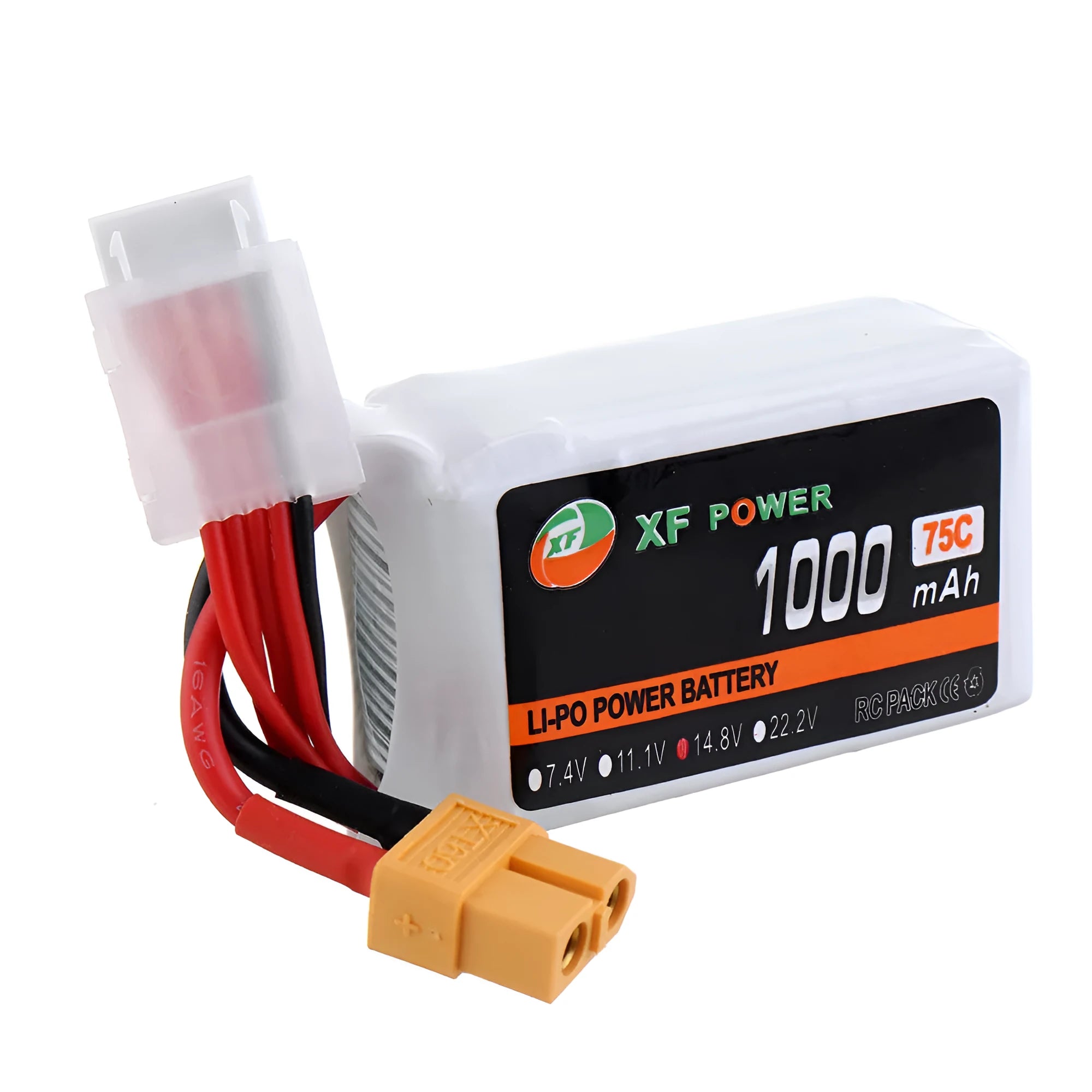 XF Power 14.8V 1000mAh 75C 4S graphene lithium battery for drones with XT60 connector