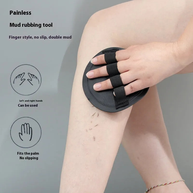 Rubber finger bath scrubber gadget for women in round cake design