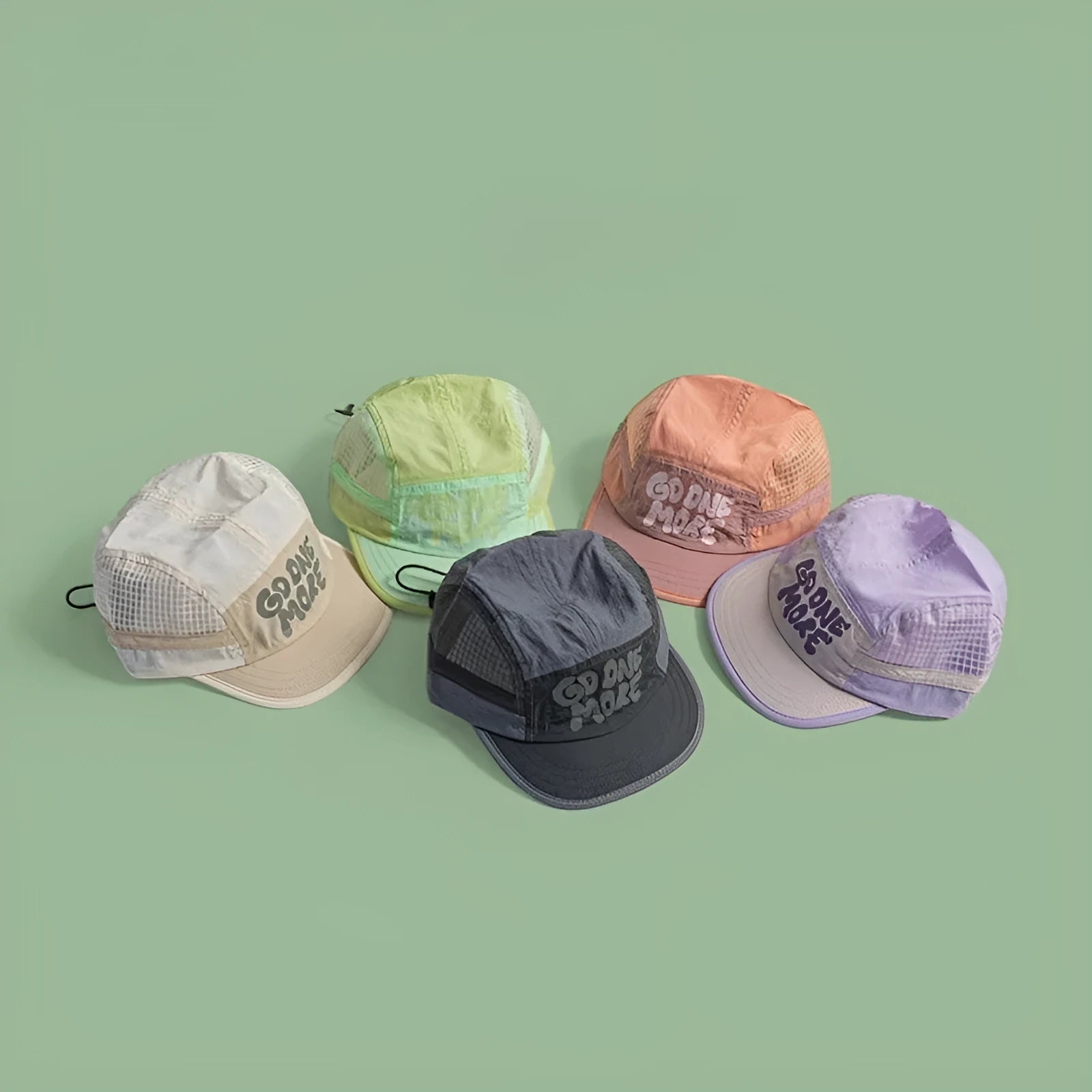 Gradient quick-drying mesh baseball cap with dome crown and digital printing in summer colours