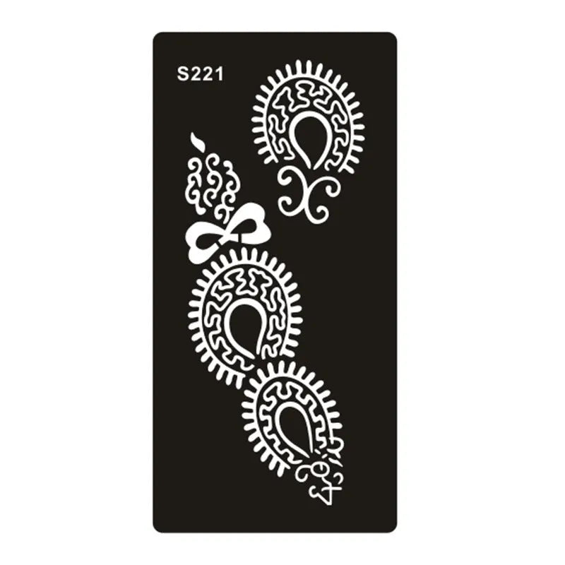 Sheet of hollow geometric pattern temporary tattoo stickers in various colours on water transfer paper.
