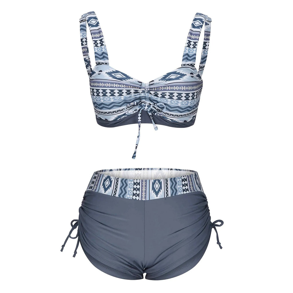 Women's bikini split swimsuit without steel belt or chest pad in picture colour