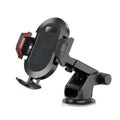Auto-lock car phone holder mounted on air vent with smartphone
