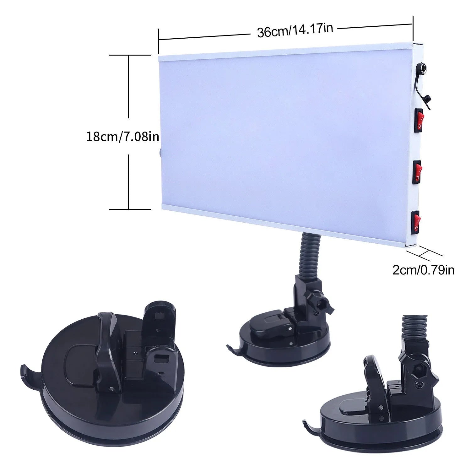 White car dent repair detector kit with MPT X009 inspection light for automotive bodywork assessment