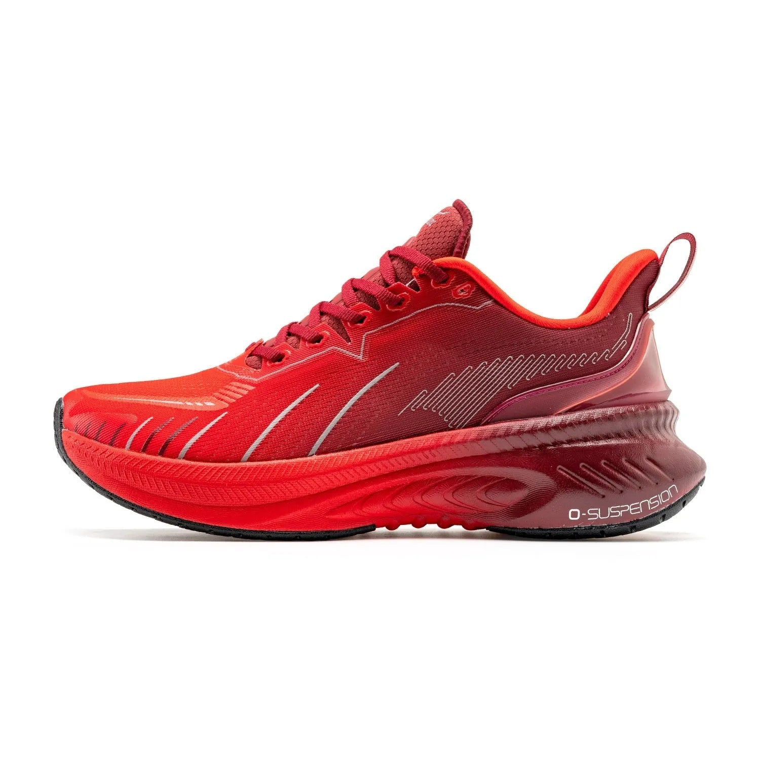 Low-top running sneaker in a selected colour, showing PU mesh upper and rubber sole with decorative embroidery or tassel.