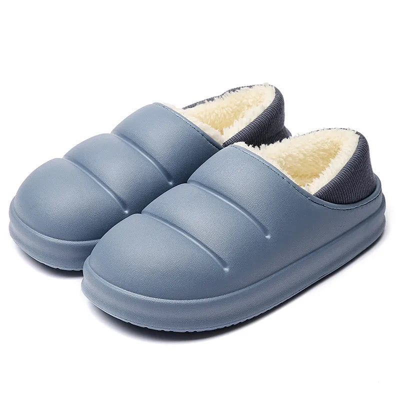 Waterproof EVA garden slippers in various colours with non-slip sole and plush lining