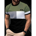 Men's loose fit striped T-shirt with 3D digital printing in polyester fabric
