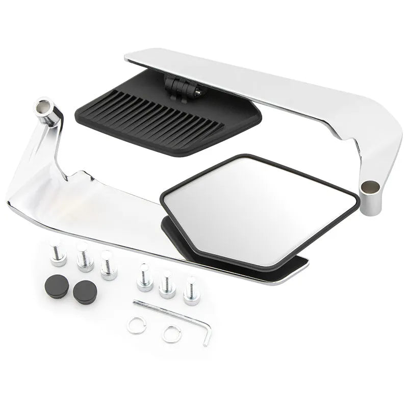 Aluminium alloy spoiler rearview mirror for electric car and motorcycle with white glass and black blue glass option