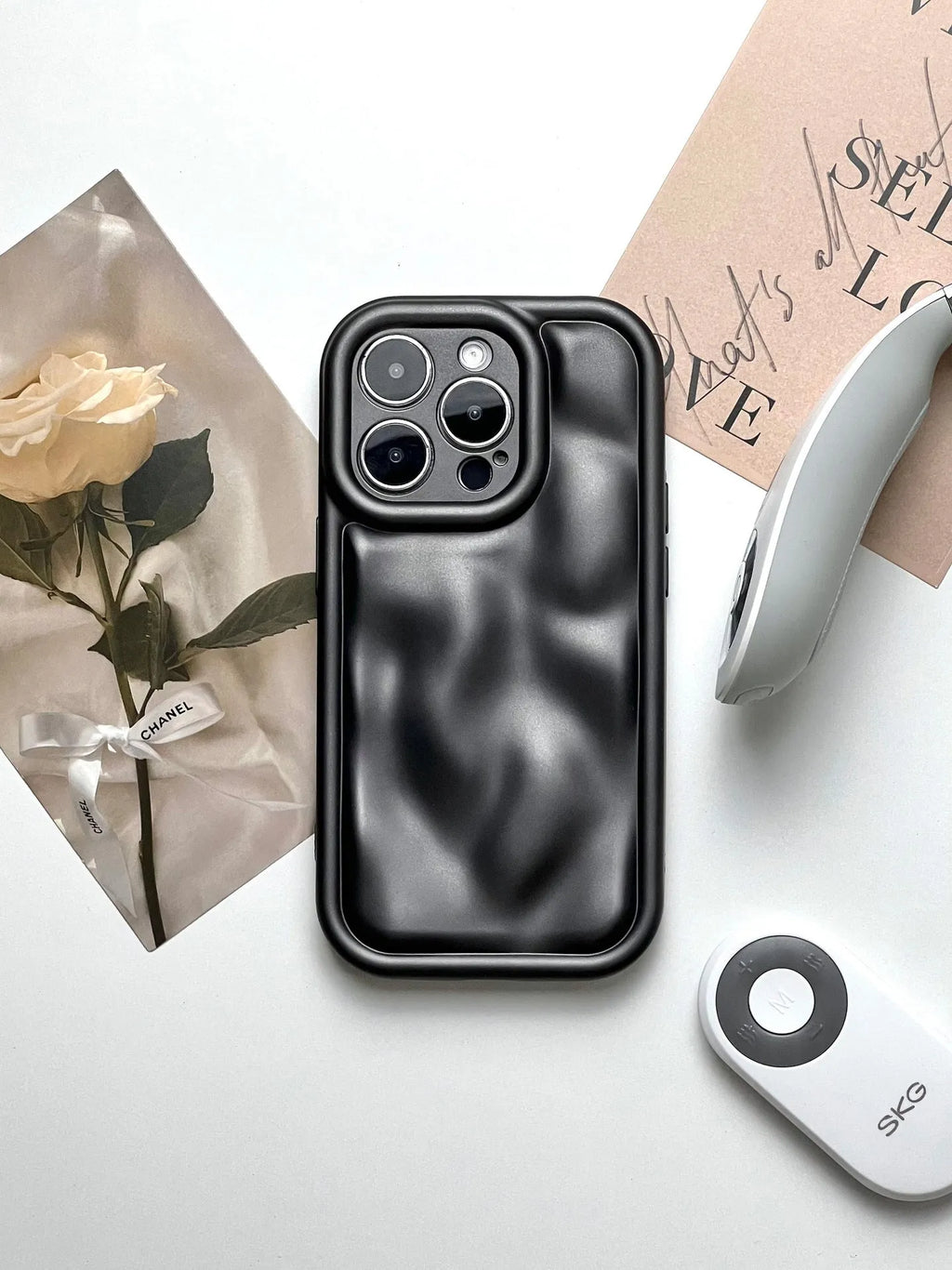Silicone phone case with meteorite pattern, electroplated finish, for iPhone 11 to 15 Pro Max in antique white, black or wine red