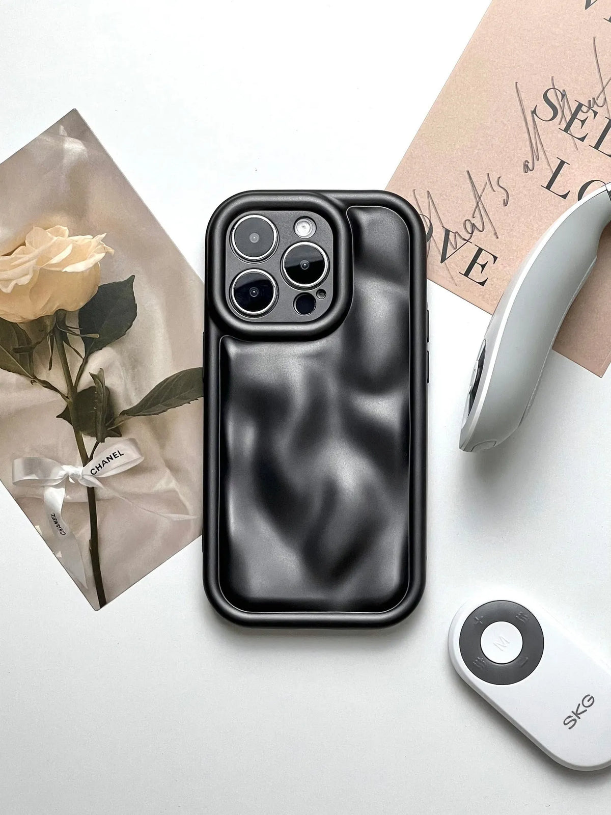 Silicone phone case with meteorite pattern, electroplated finish, for iPhone 11 to 15 Pro Max in antique white, black or wine red