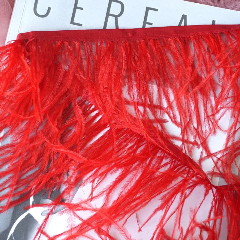 Decorative feather cloth strip DIY trim 10-15cm wide in multiple colours for clothing crafts