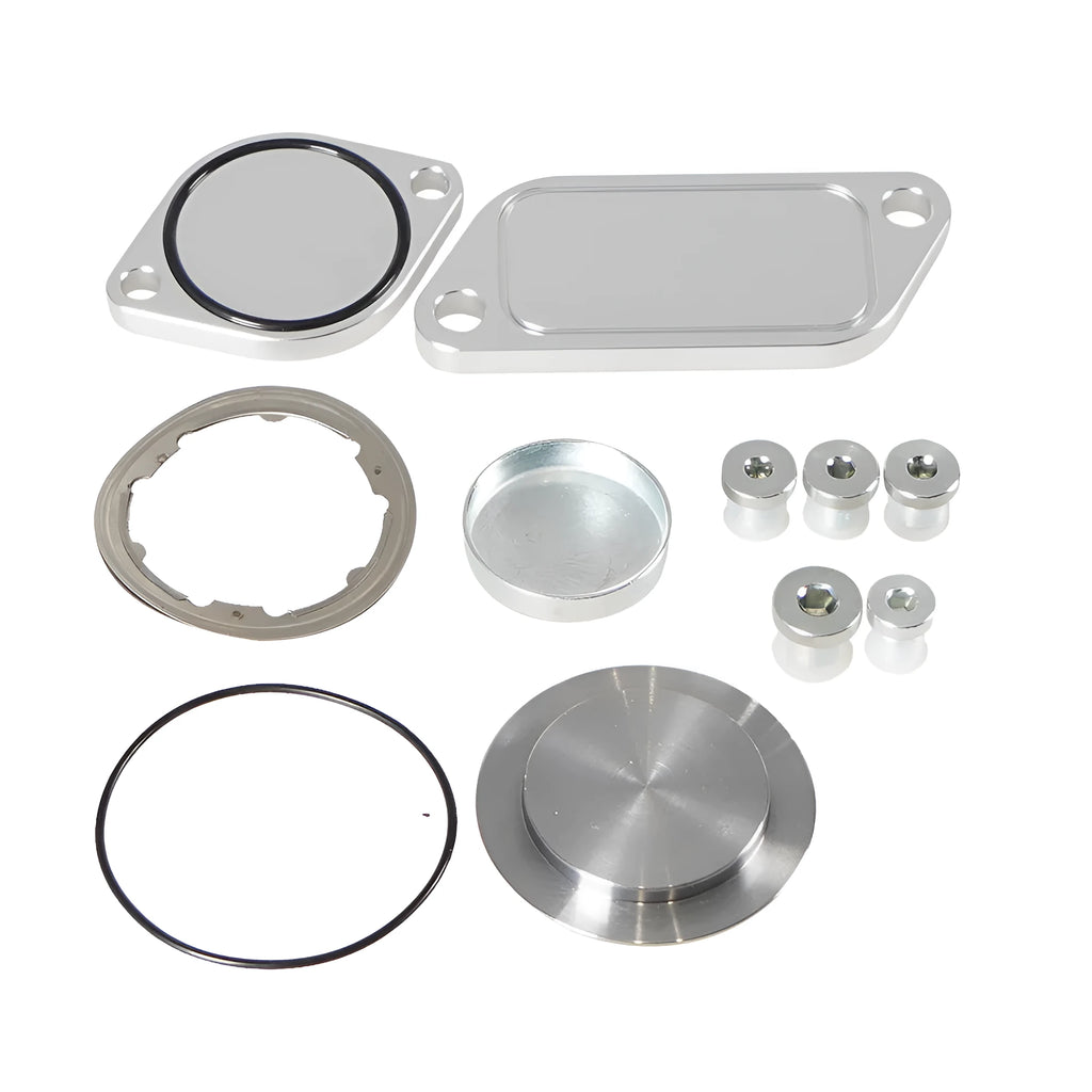 Silver aluminium alloy valve cover for automotive EGR cooler exhaust gas recirculation systems