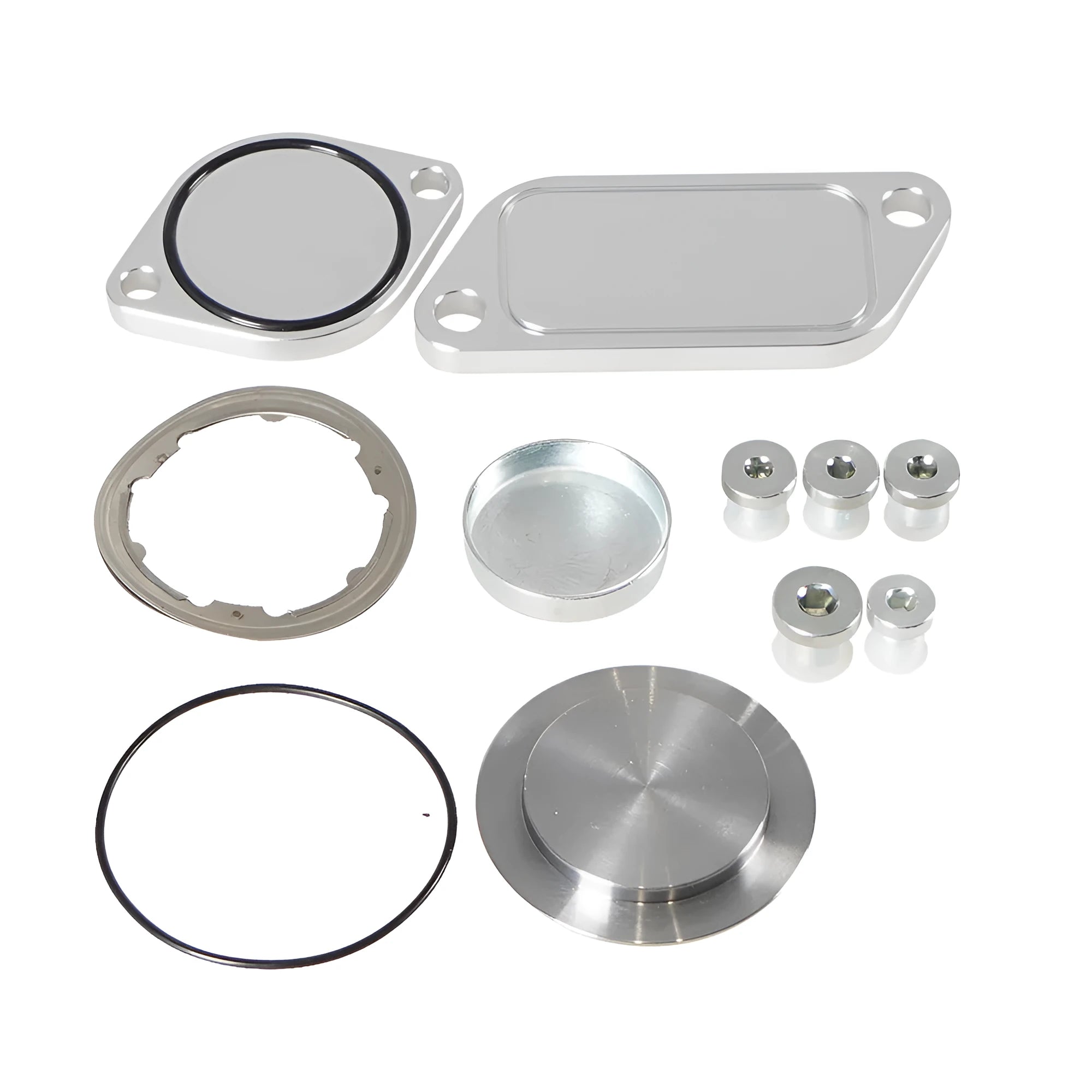 Silver aluminium alloy valve cover for automotive EGR cooler exhaust gas recirculation systems