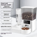 Double bowl intelligent pet feeder with 5L stainless steel bowl for dogs and cats