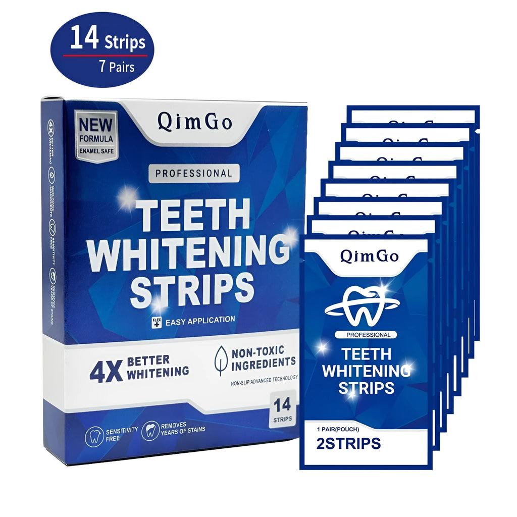 Teeth whitening strips flexible film for home use with 21 pairs