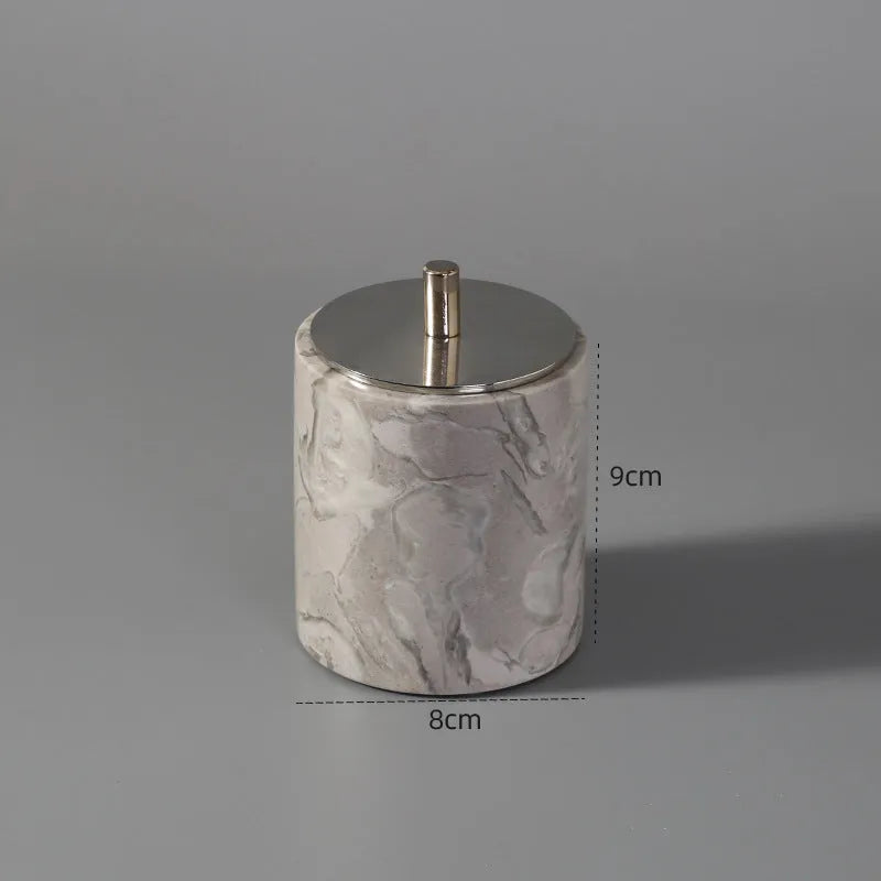 Marble bathroom toilet set with Bawang flower pattern including 16 pieces such as tissue boxes, lotion bottles, soap dishes, trays