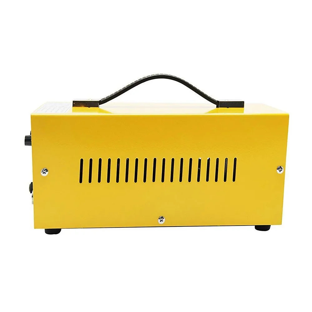 Jewellery spot welding machine for gold and silver with electric AC pulse operation and 220V EU or 110V US plug.