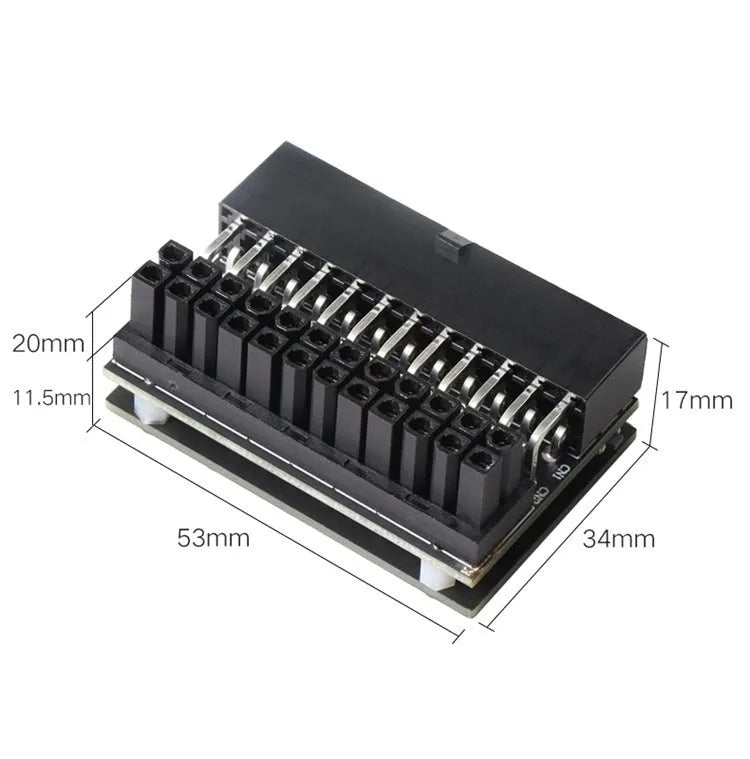 24Pin ATX power supply 90-degree steering elbow with RGB lighting