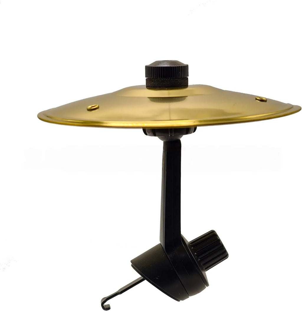 Car accessories collision cymbal mini drum in gold finish shown on a white background