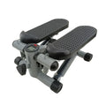 Silver grey household mini treadmill with hydraulic resistance system for waist slimming.