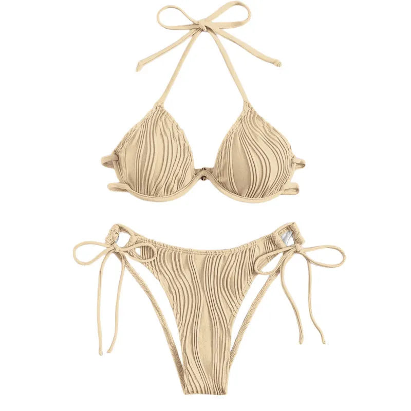 Women's bikini swimsuit with steel bracket construction in multiple colour options