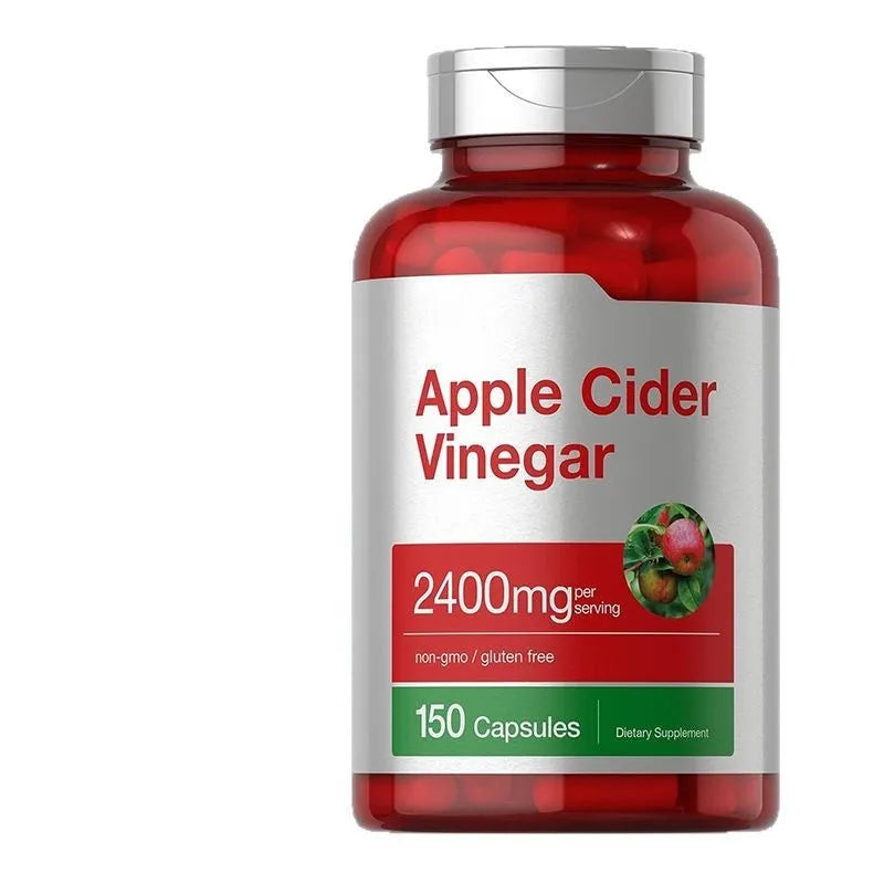 Bottle of 150 apple cider vinegar capsules with Japanese dietary fibre dietary supplement