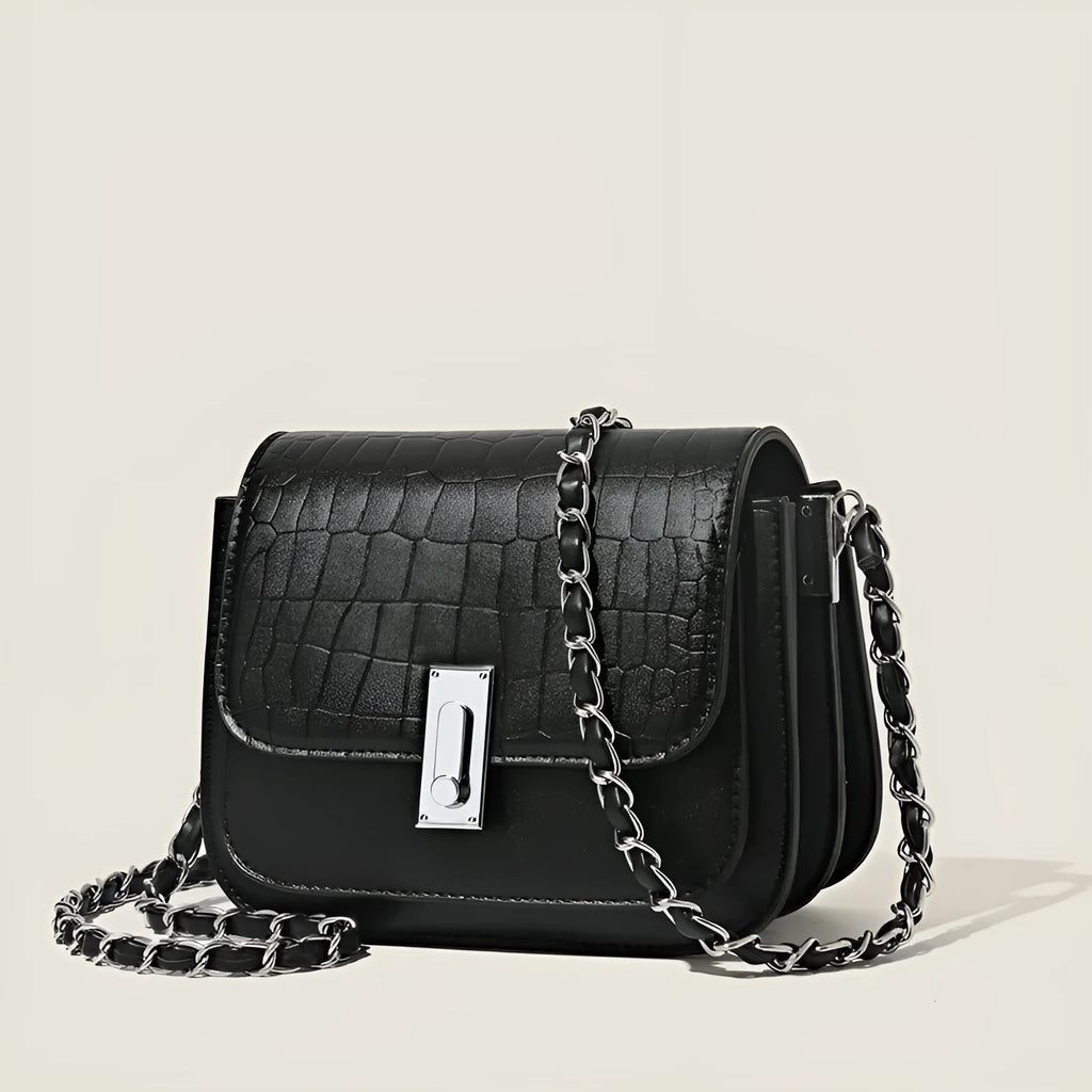 Soft PU women's crossbody shoulder bag in horizontal square shape, shown in green colour.