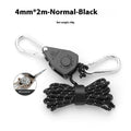 Outdoor pulley adjuster tent fixator with metal pulley and 6mm x 5m or 4mm x 4m wind rope in multiple colours