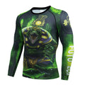 Men's slim-fit ZF016 style athletic suit with printed pattern, featuring a long sleeve top and trousers for sports.