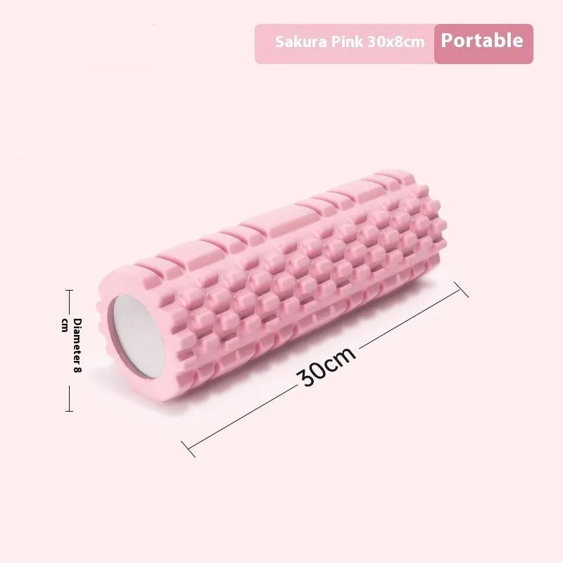 EVA foam roller fitness equipment in multiple colours and sizes for running recovery and yoga