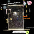 DIY magic snowy landscape night light kit with small street lights for Christmas desktop decor.