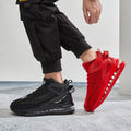 Cushion damping running shoes with mesh upper and EVA sole in black colour