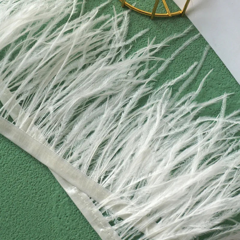 Decorative feather cloth strip DIY trim 10-15cm wide in multiple colours for clothing crafts