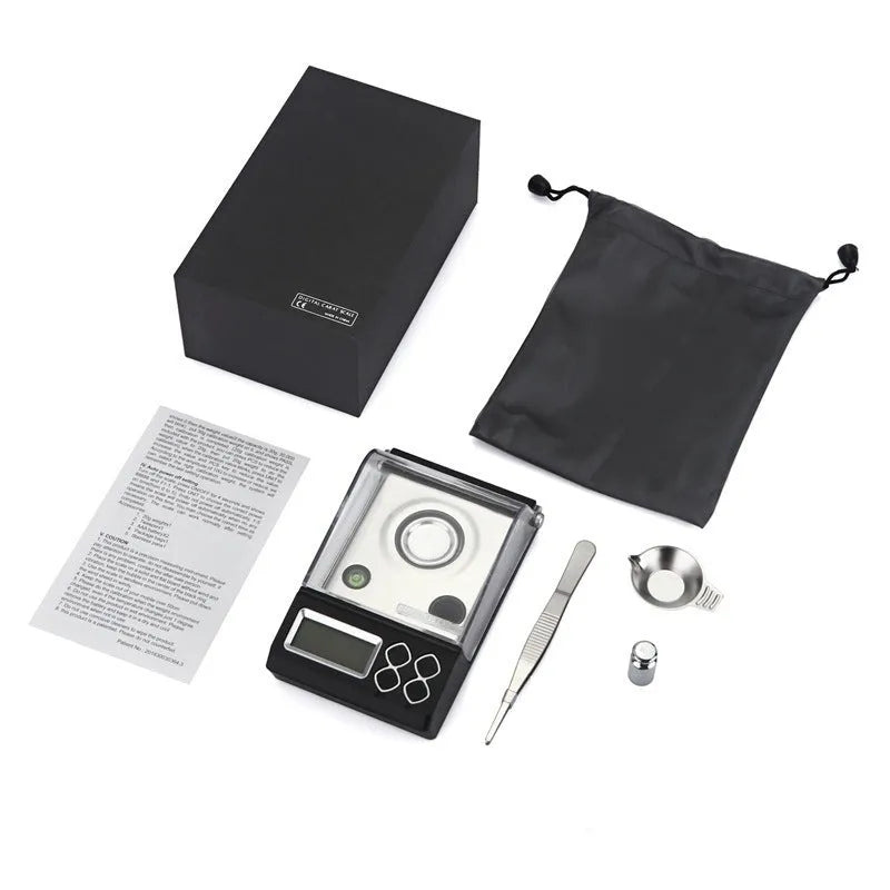 Portable 50g 0.001g high precision jewellery electronic scale on white background
