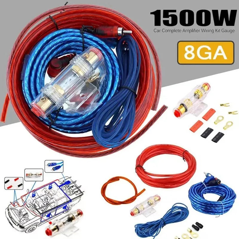RCA audio cable 10GA MD-8 for car stereo subwoofer amplifier modification with flame-retardant insulation